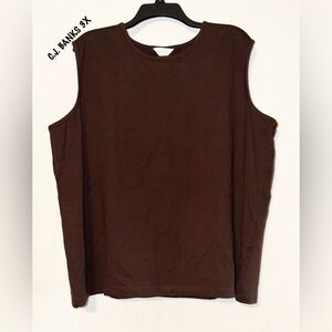 CJ Banks Dark Brown Tank Top NWT 3X